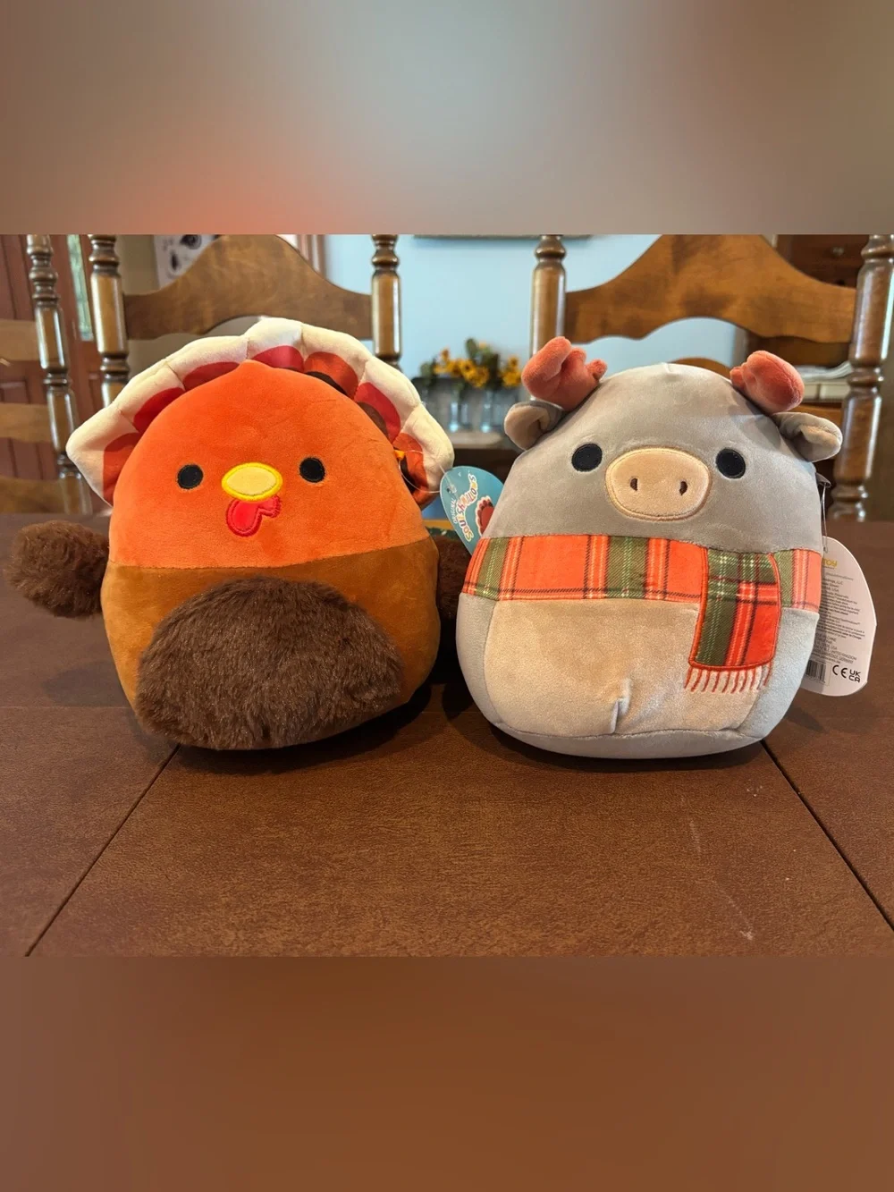 Squishmallows Patterson Gray & Orange Plaid Plush Moose